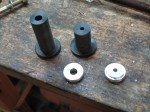 Delrin bushes and aluminium caps